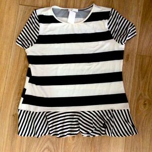 Striped Peplum Top